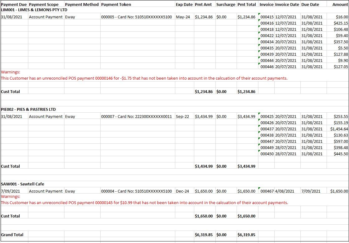 Example of Automatic Debtor Payments Report - Detail Example of Automatic Debtor Payments Report - Detail