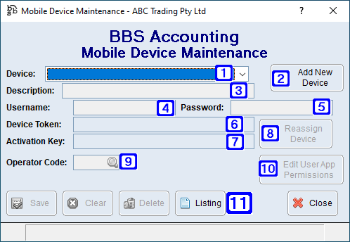 Mobile Device Maintenance Screen Mobile Device Maintenance Screen