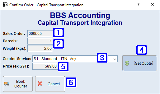 Capital Transport Integration Screen