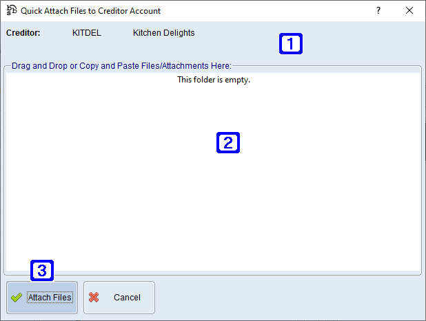 Quick Attach Files to Debtor Account Screen