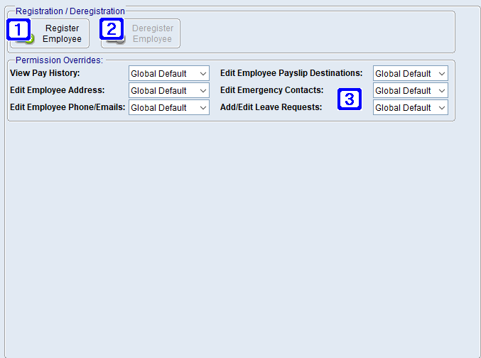 Employee Masterfile Maintenance - BBSEmploy Mobile App Access Screen 