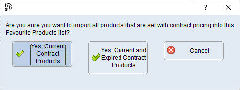 Favourites Import Contract Products