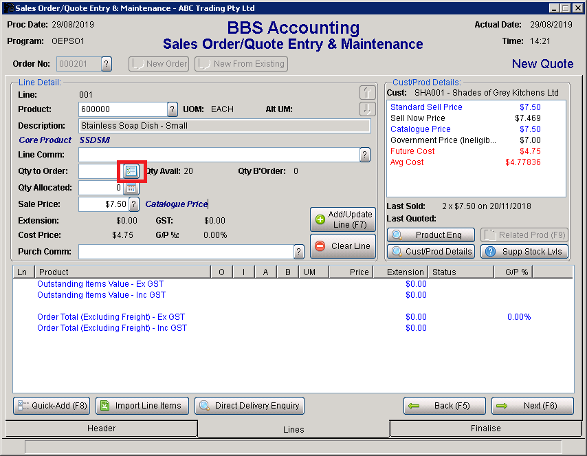Sales Order/Quote Entry & Maintenenace Screen Sales Order/Quote Entry & Maintenenace Screen
