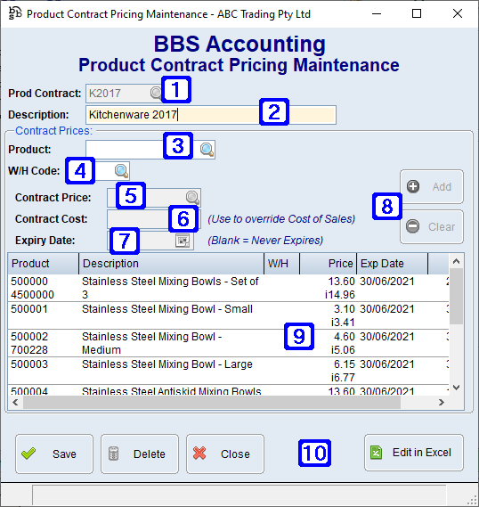 Product Contract Pricing Maintenance Tab Product Contract Pricing Maintenance Tab