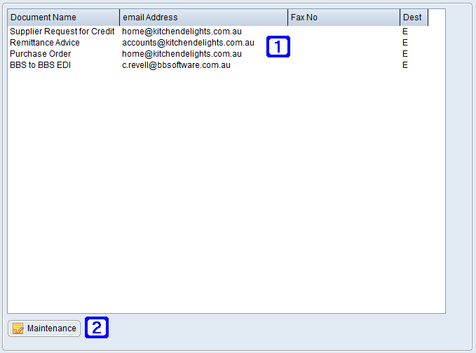 Documents Destinations Tab Screen