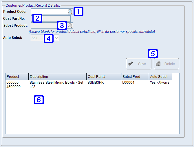 Customer Product Details Tab Screen