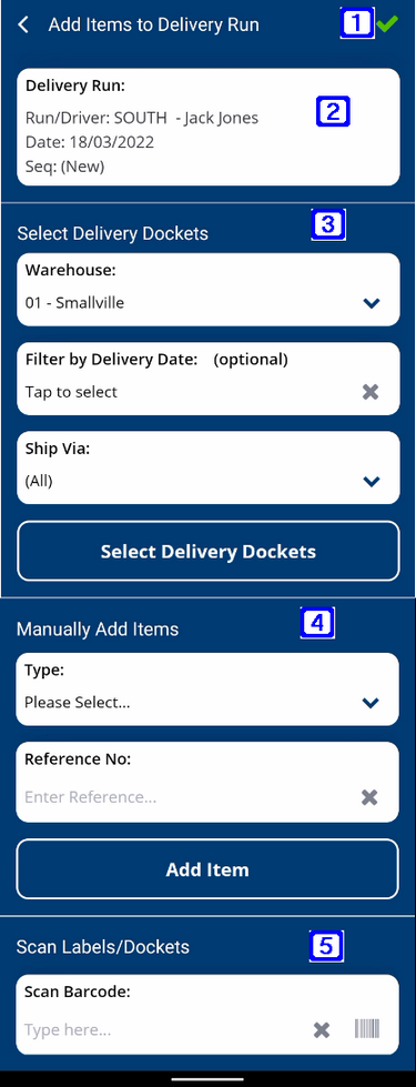 delivery runs add items to run