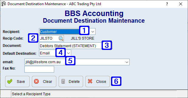 Document Destinations Maintenance