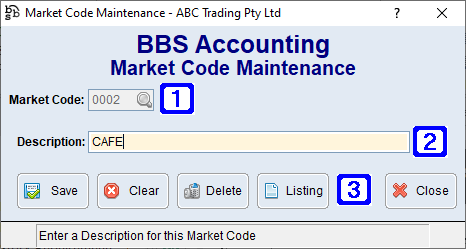 Market Code Maintenance