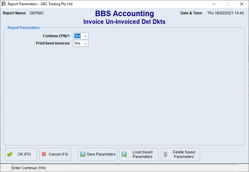 Invoice Un-Invoice Del Dkts Screen