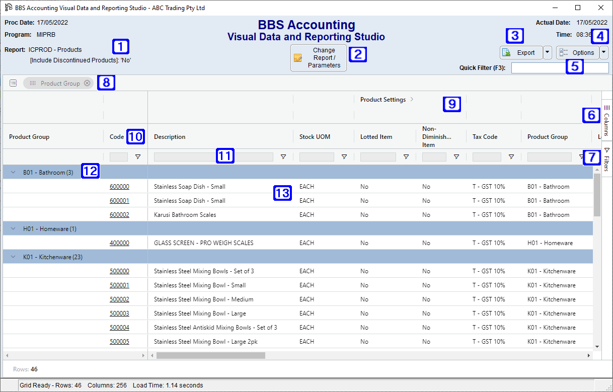 Visual Data and Reporting Studio Screen