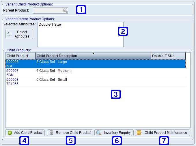 Product Masterfile Maintenance Product Variants Tab Screen