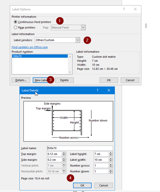 Label Generation Word Example Creating Custom Product Labels from BBS using Microsoft Word